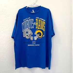 Dallas Cowboys vs Los Angeles Rams 2019 Preseason Game T-Shirt Sz 2XL Blue